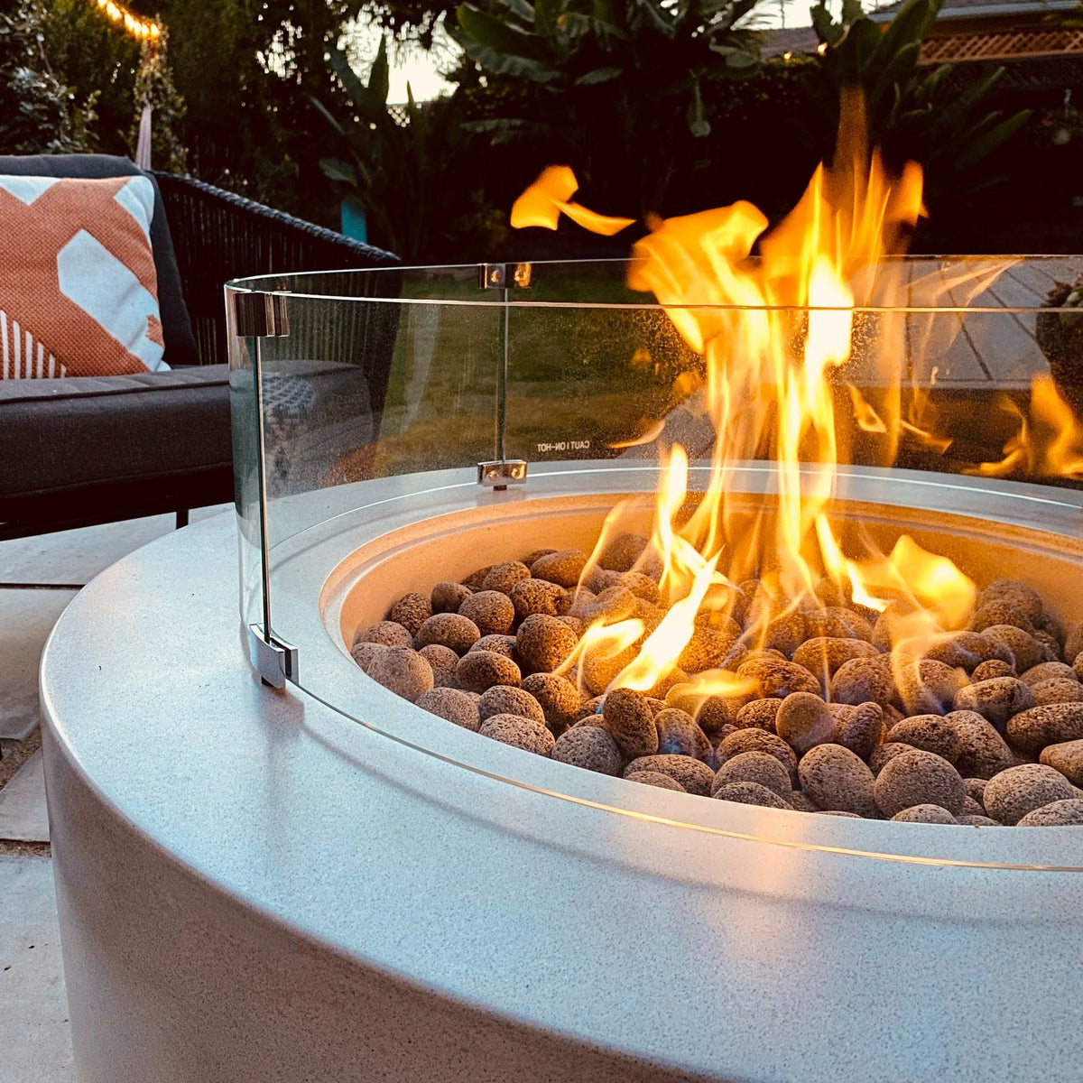 Fire Pit Glass Wind Guard