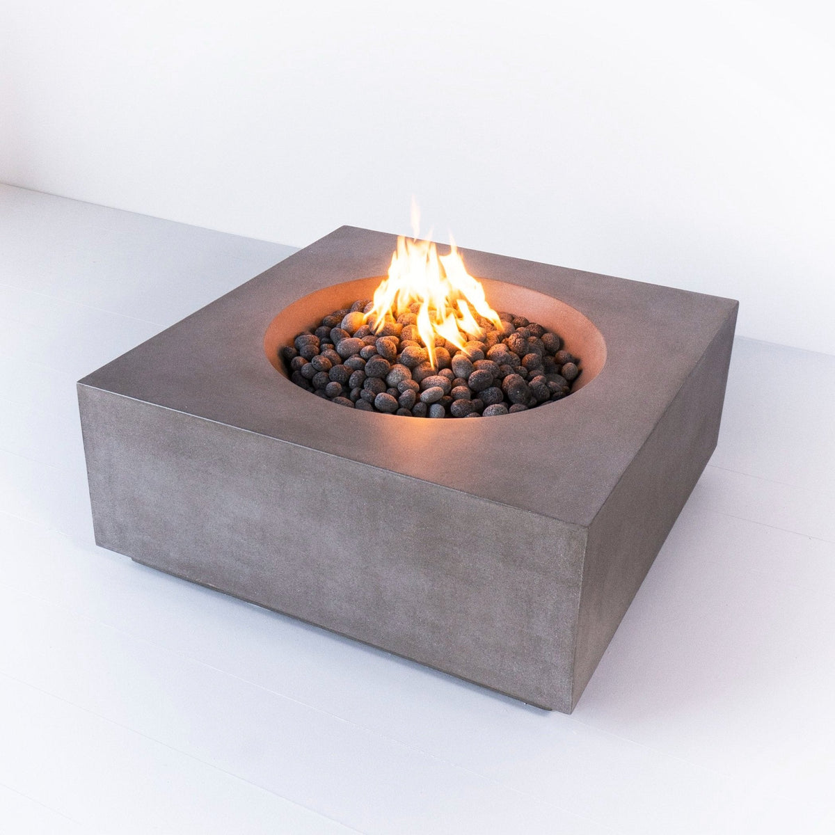 Caldera concrete fire pit with stainless steel burner