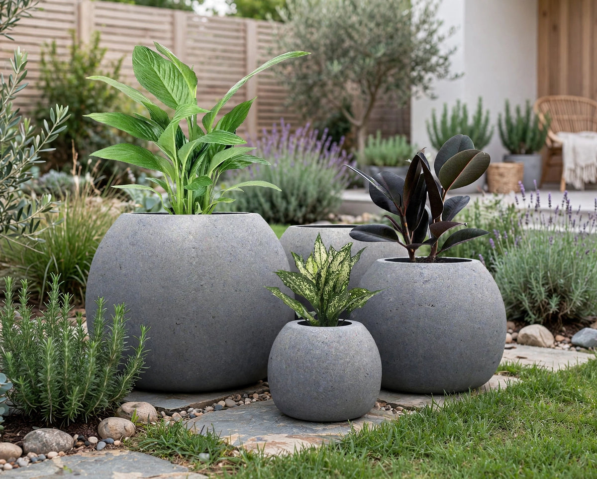 Pompeii Planter installed in a home garden
