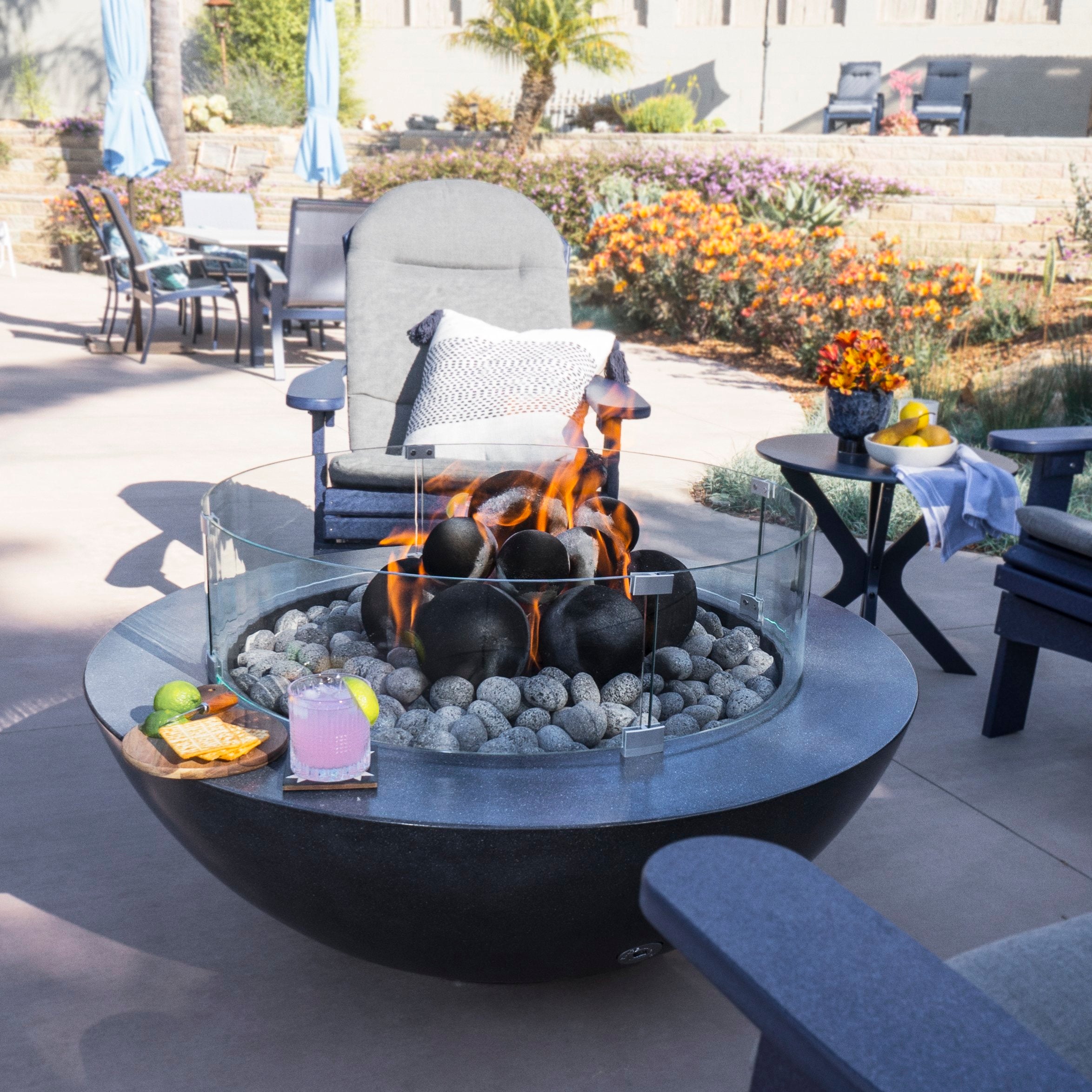 Toba Fire Table  Concrete by Montana Fire Pits